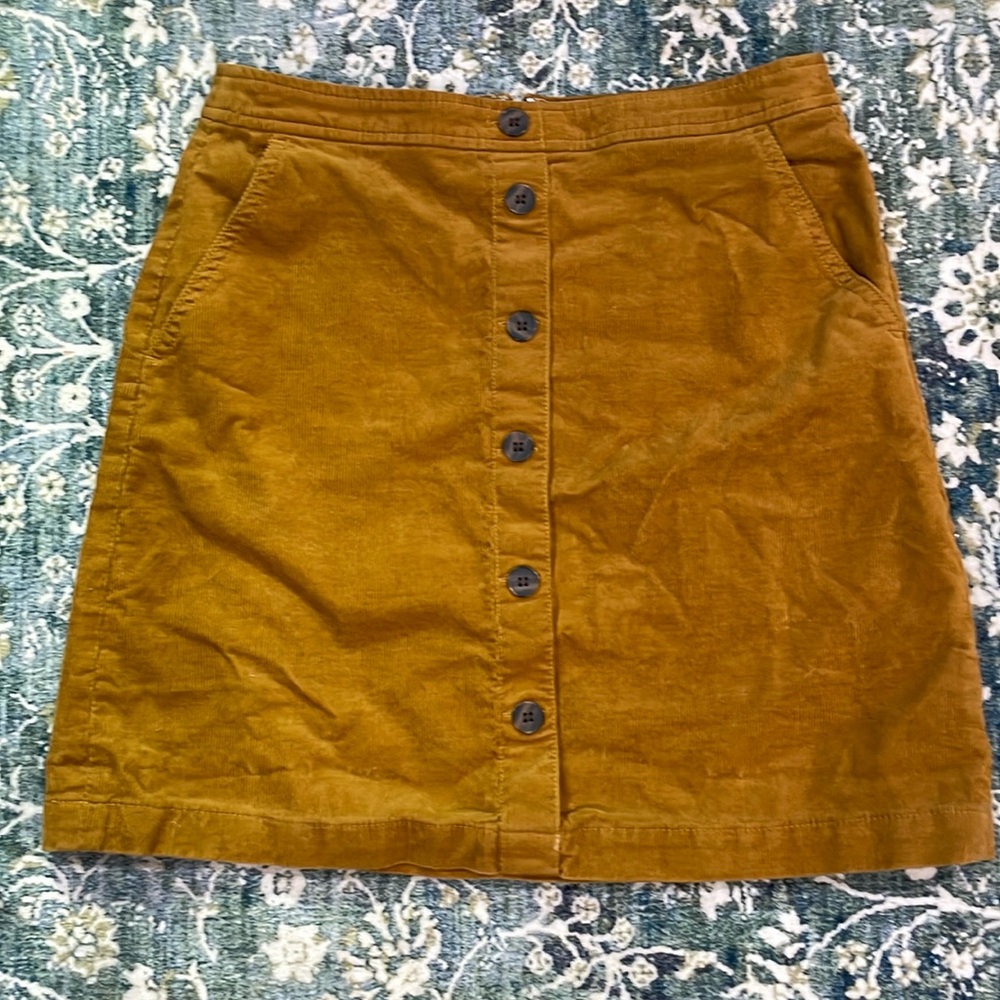 J.Crew Corduroy Button Skirt (Size 4)